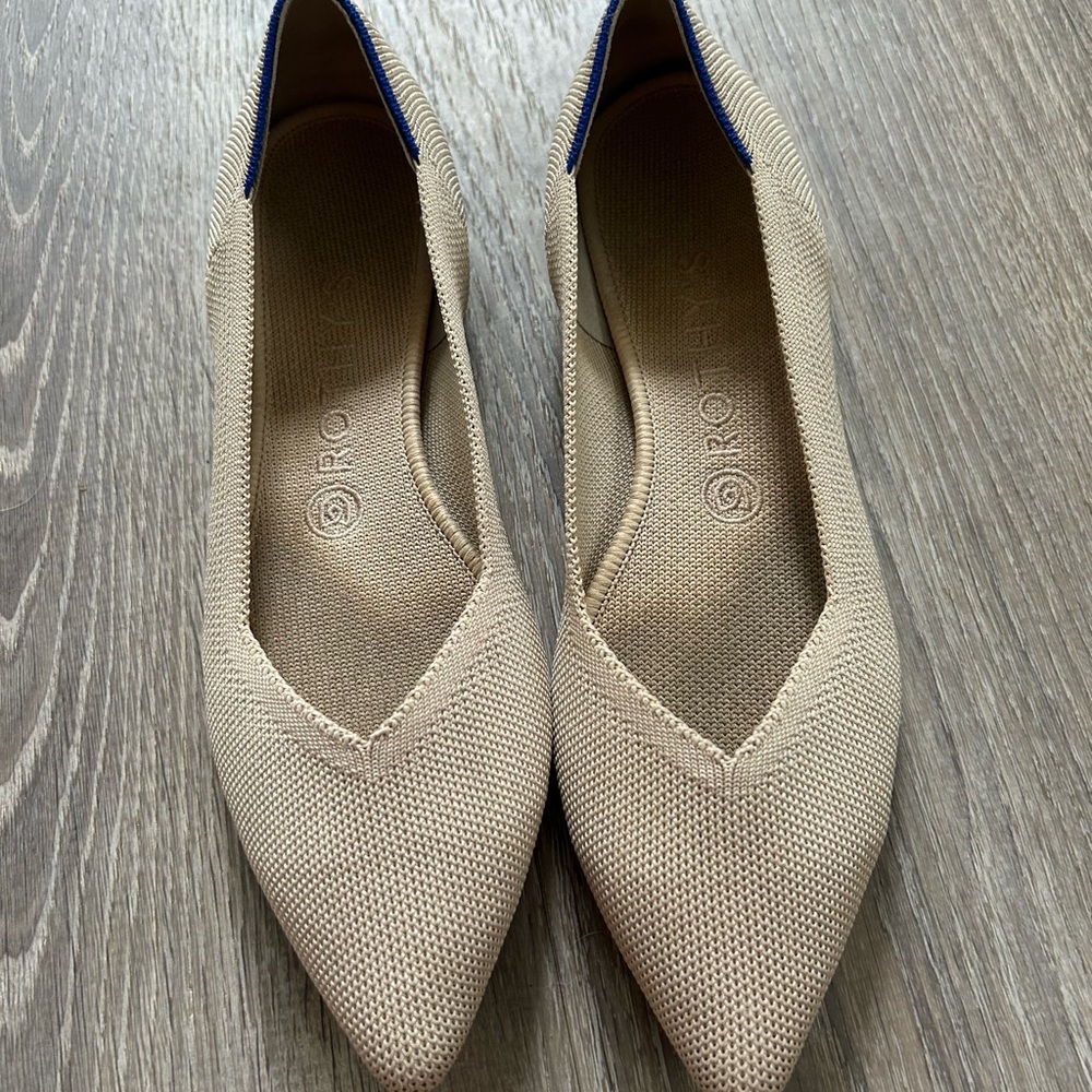 Rothy's Beige Pointed Flats